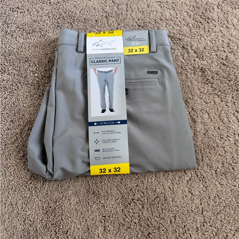 Greg Norman Collection Men's Gray Performance Classic Pants
